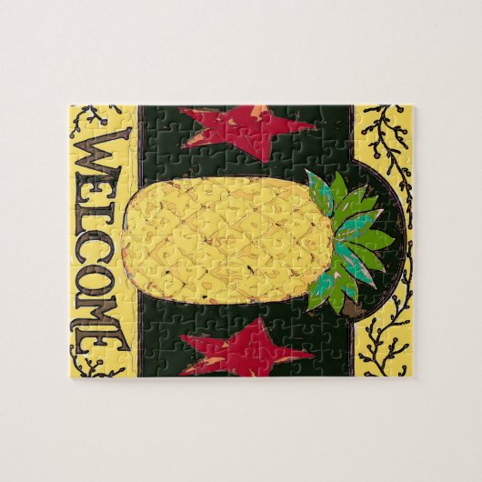 Welkom ananas legpuzzel (Horizontaal)