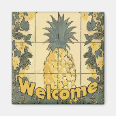 Welkom ananas magneet (Voorkant)
