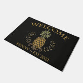 Welkom Ananas mat, Tropische Deurmat (Schuin)