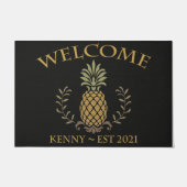 Welkom Ananas mat, Tropische Deurmat (Voorkant)