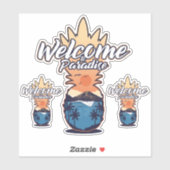 Welkom ananas sticker (Vel)