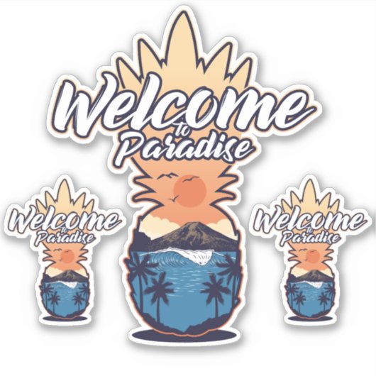 Welkom ananas sticker (Voorkant)