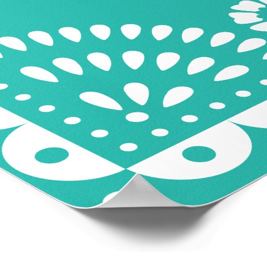 Welkom Aqua Papel Picado Weddenschap Poster (Hoek)