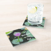 Welkom astel Roze Water Lily Fotoflitser Glazen Onderzetter (Schuin)