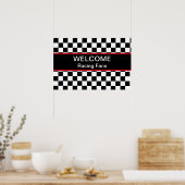 Welkom auto-racerventilatoren poster (Keuken)