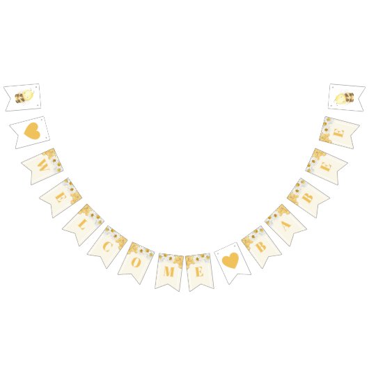 Welkom Babee Bumblebee Honey Baby shower Sprinkle Vlaggetjes (Alle)