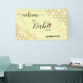 Welkom Babee op komst Datum Baby Shower  Spandoek (Beurs)
