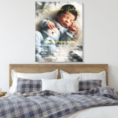 Welkom Baby | Aangepaste foto Pasgeboren statistie Canvas Afdruk (Insitu (Slaapkamer))