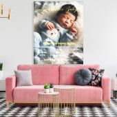 Welkom Baby | Aangepaste foto Pasgeboren statistie Canvas Afdruk (Insitu (Woonkamer))