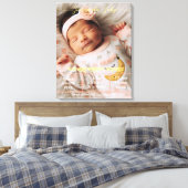 Welkom Baby | Aangepaste foto Pasgeboren statistie Canvas Afdruk (Insitu (Slaapkamer))