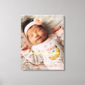 Welkom Baby | Aangepaste foto Pasgeboren statistie Canvas Afdruk (Voorkant)