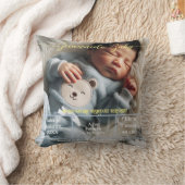 Welkom Baby | Aangepaste foto Pasgeboren statistie Kussen (Deken)