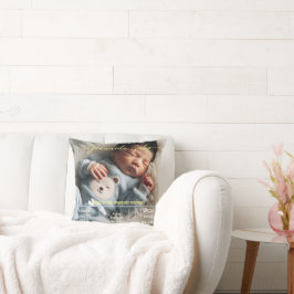 Welkom Baby | Aangepaste foto Pasgeboren statistie Kussen