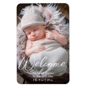 Welkom baby aankondiging geboorte aankondiging magneet