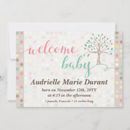 Welkom Baby Aankondiging Pastel Boom Eigen Foto