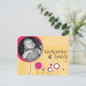 Welkom Baby Aankondigingskaart (Staand voorkant)