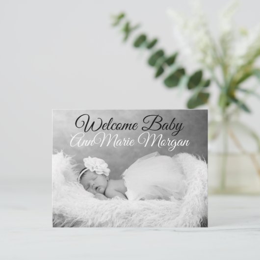 Welkom Baby Aankondigingskaart (Staand voorkant)