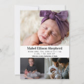 Welkom Baby Alle Smiles Foto Collage Geboorte Aankondiging (Achterkant)