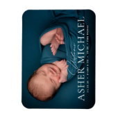 Welkom Baby Birth Photo Announcement Boy Magnet Magneet (Verticaal)