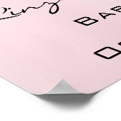 Welkom Baby Blauwe Voeten Baby Shower Jongen Roze Poster (Hoek)