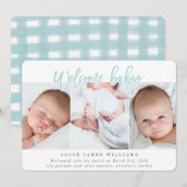 WELKOM BABY-BLUE AANKONDIGING (Voorkant / Achterkant)