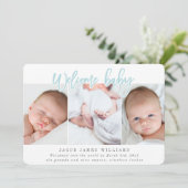 WELKOM BABY-BLUE AANKONDIGING (Staand voorkant)