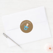 Welkom Baby Blue Fopspeen Sticker (Envelop)