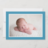 Welkom Baby Blue Photo Cursive Script Birth Aankondiging (Achterkant)