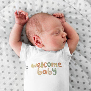 Welkom Baby Boho Lettering Kleurrijke Baby Onesie Romper