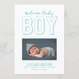 Welkom Baby Boy   Aankondiging van geboorte