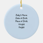 Welkom Baby Boy (aanpasbaar) Keramisch Ornament (Achterkant)