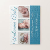 Welkom Baby Boy Blue Cute Newborn Photo Gift Legpuzzel (Verticaal)