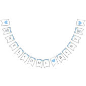 Welkom Baby Boy Blue Olifant Douche Sprinkle Vlaggetjes (Alle)