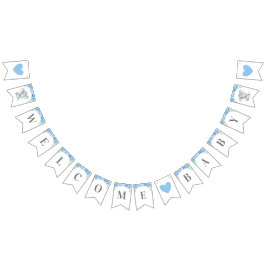 Welkom Baby Boy Blue Olifant Douche Sprinkle Vlaggetjes