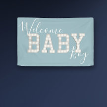 Welkom Baby Boy Blue Shower Party-banner