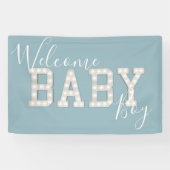 Welkom Baby Boy Blue Shower Party-banner Spandoek (Horizontaal)