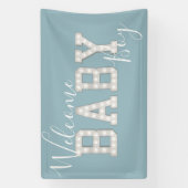 Welkom Baby Boy Blue Shower Party-banner Spandoek (Verticaal)
