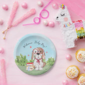 Welkom Baby Boy Book Theme Baby shower Papieren Bordje (Feest)