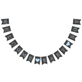 Welkom Baby Boy Chalkboard Look Vlaggetjes