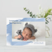 Welkom Baby Boy Foto geboorteaankondiging Aankondiging (Staand voorkant)