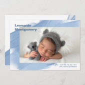 Welkom Baby Boy Foto geboorteaankondiging Aankondiging (Voorkant / Achterkant)