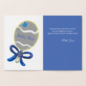 Welkom Baby Boy Gold Foil Wenskaart Folie Kaarten (Binnen)