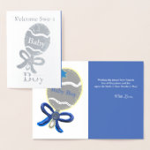 Welkom Baby Boy Gold Foil Wenskaart Folie Kaarten (Display)
