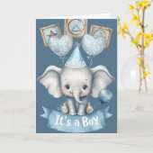 Welkom Baby Boy Kaart (Gele Bloem)