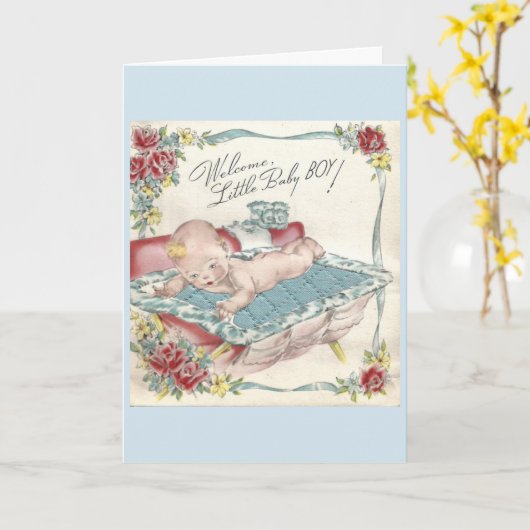  - Welkom Baby Boy, Kaart (Gele Bloem)