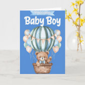 Welkom Baby Boy Kaart (Gele Bloem)