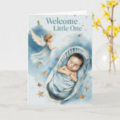 Welkom Baby Boy Kaart (Gele Bloem)