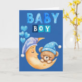 Welkom Baby Boy Kaart (Gele Bloem)