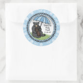 Welkom Baby Boy Mama Beer en Cub Persoonlijk Ronde Sticker (Tas)