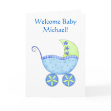 Welkom Baby Boy Name Persoonlijk Blauw Buggy